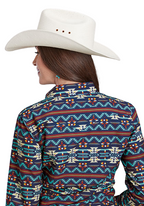 Roper Womens West Made Collection L/S Shirt (50067253) Print Blue [SD]