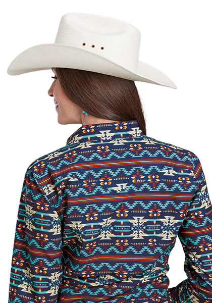 Roper Womens West Made Collection L/S Shirt (50067253) Print Blue [SD]