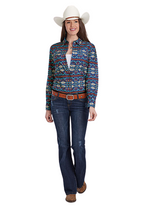 Roper Womens West Made Collection L/S Shirt (50067253) Print Blue [SD]