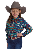 Roper Girls West Made Collection L/S Shirt (80067253) Print Blue [SD]