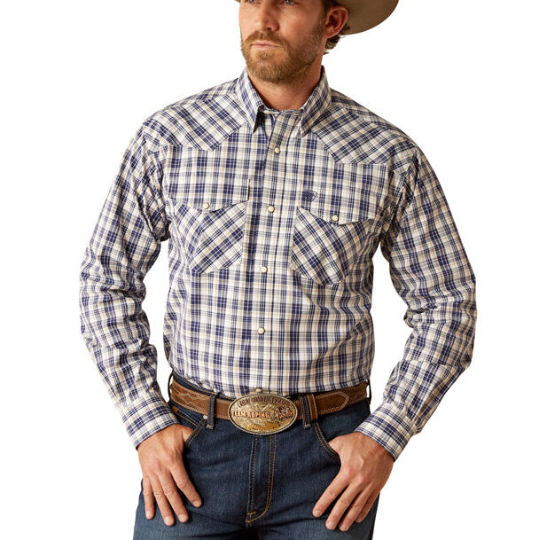 Ariat Mens Pro Series Caine L/S Snap Shirt (10054074) Navy [SD]