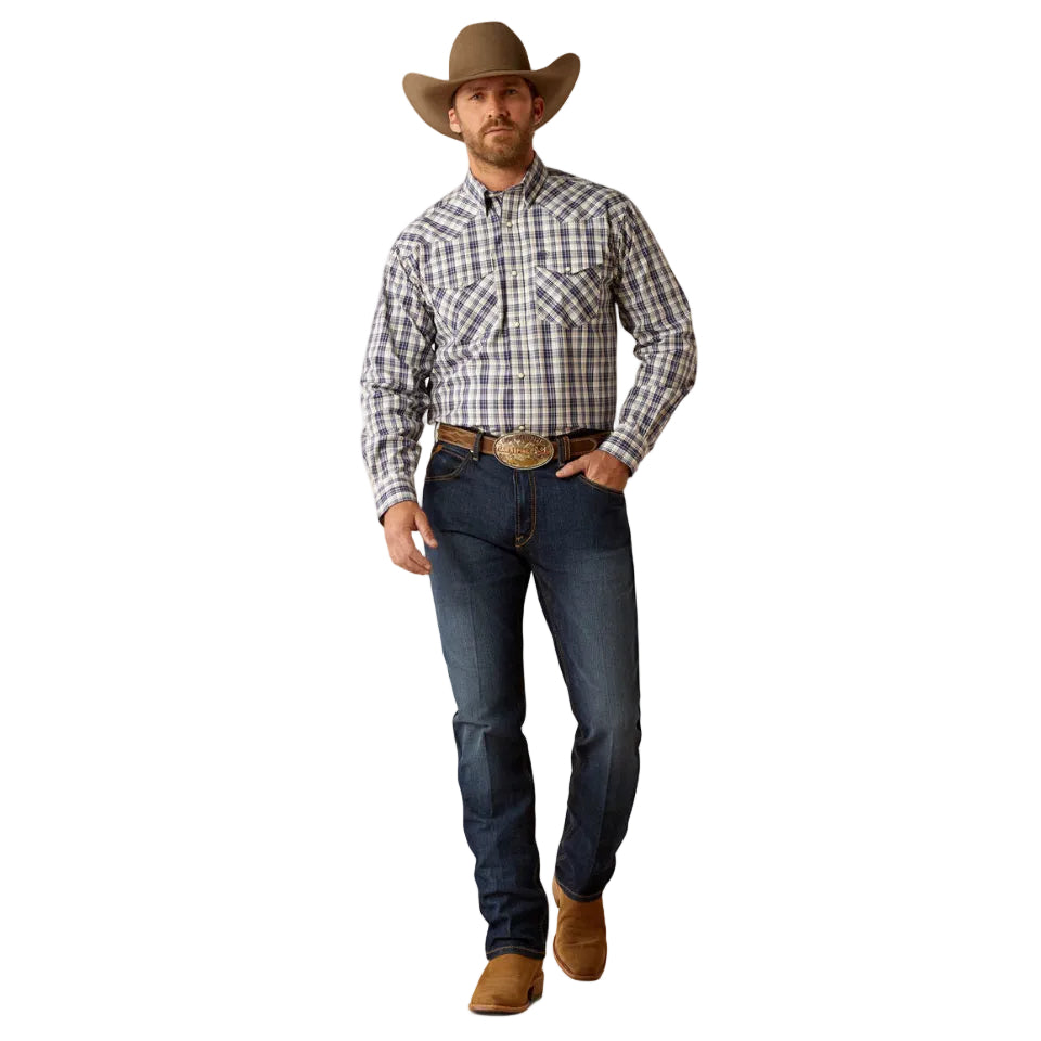 Ariat Mens Pro Series Caine L/S Snap Shirt (10054074) Navy [SD]
