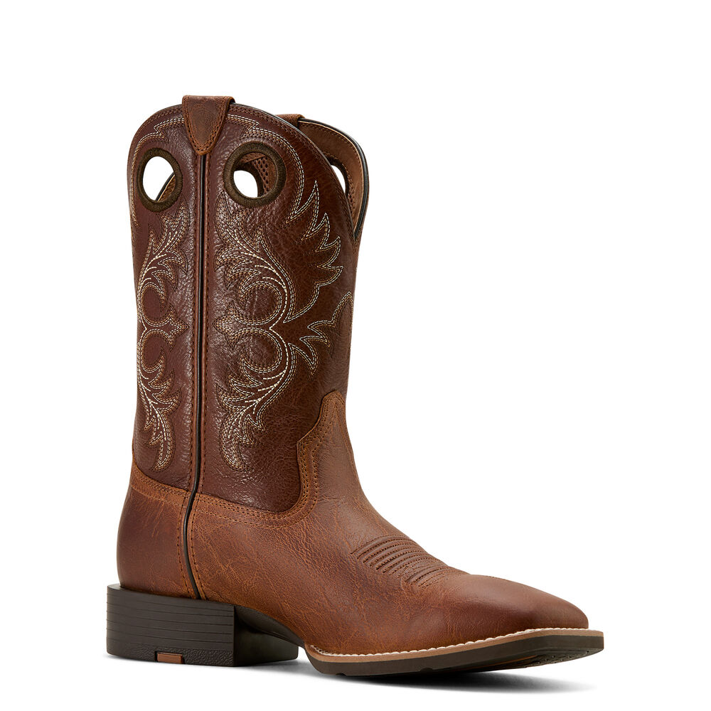 Ariat Mens Sport Rodeo Western Boots (10061183) Aged Tan Elephant Print/Luna Tan