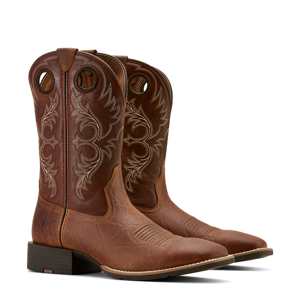 Ariat Mens Sport Rodeo Western Boots (10061183) Aged Tan Elephant Print/Luna Tan