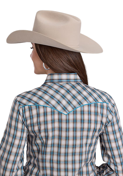 Roper Womens Karman Special Collection L/S Shirt (50086010) Plaid Blue [SD]