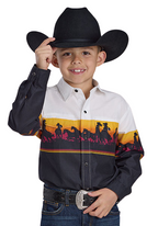 Roper Boys Vintage Collection L/S Shirt (30421219) Print Black
