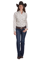 Roper Womens Vintage Collection L/S Shirt (50486202) Print Brown [SD]