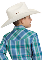 Roper Boys Amarillo Collection L/S Shirt (30278317) Plaid Blue