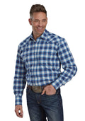 Roper Mens Amarillo Collection L/S Shirt (01278018) Plaid Blue [SD]