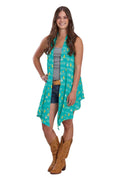 Roper Womens Five Star Collection Sleeveless Cardigan (00590472) Print Blue [SD]
