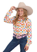 Roper Girls Five Star Collection L/S Shirt (80590082) Print White [SD]