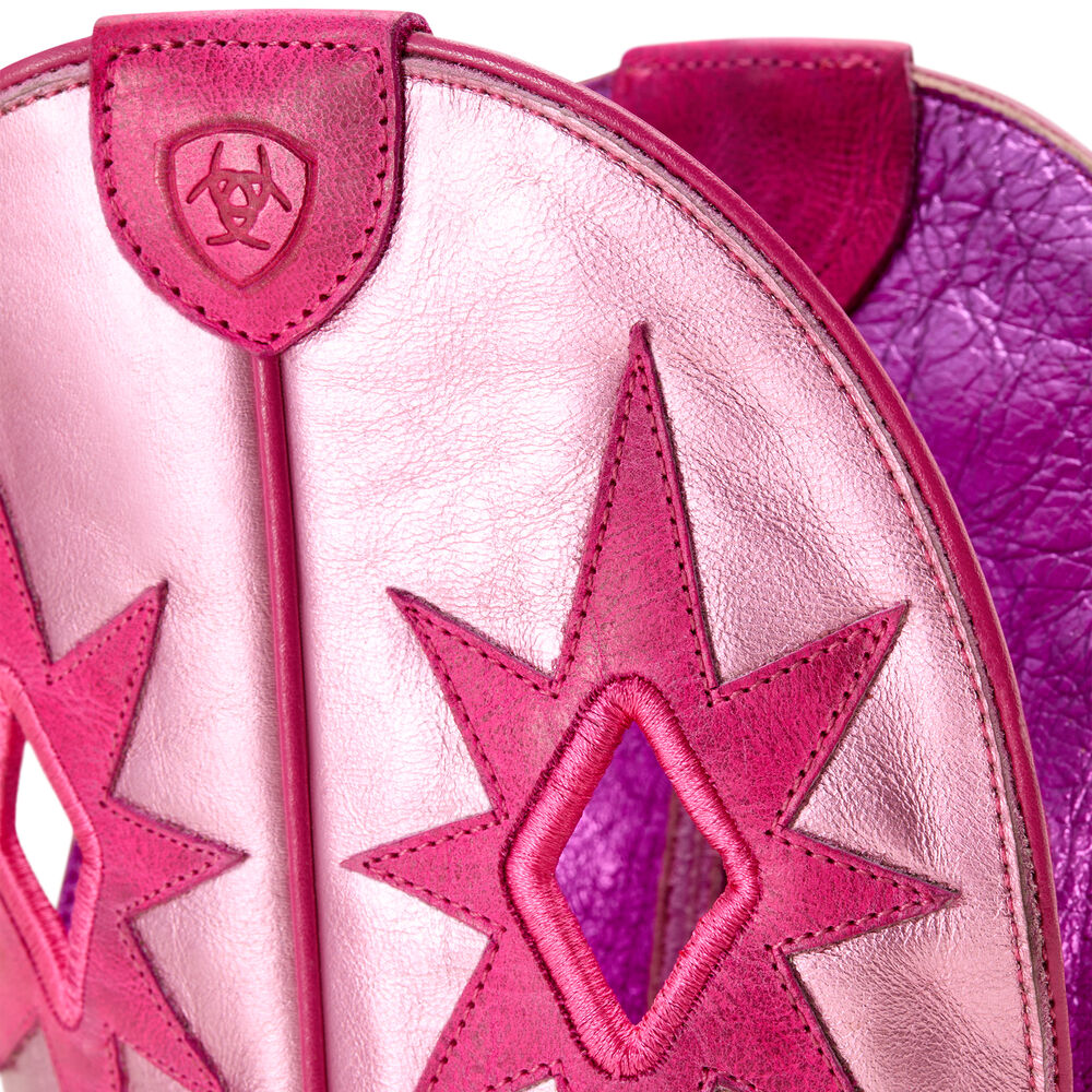 Ariat Womens Starlight Western Boots (10061314) Diva Pink/Pale Rose Shine [SD]