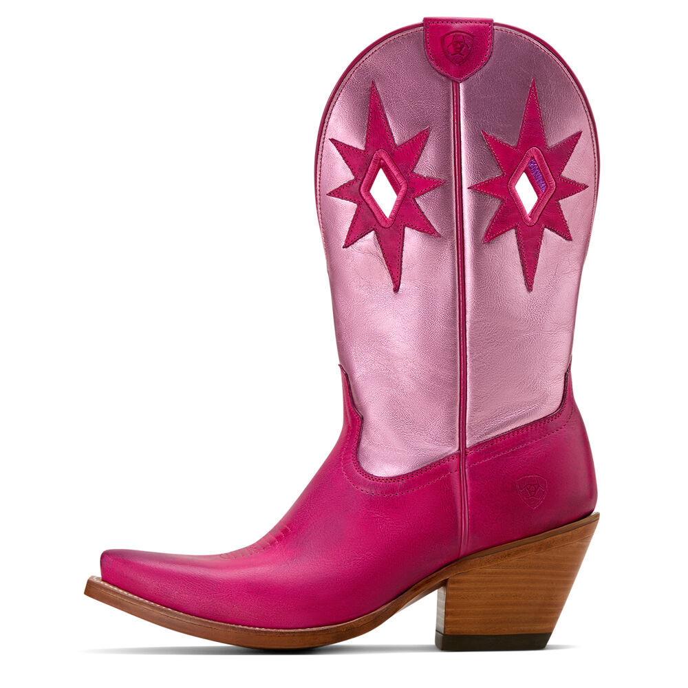 Ariat Womens Starlight Western Boots (10061314) Diva Pink/Pale Rose Shine [SD]