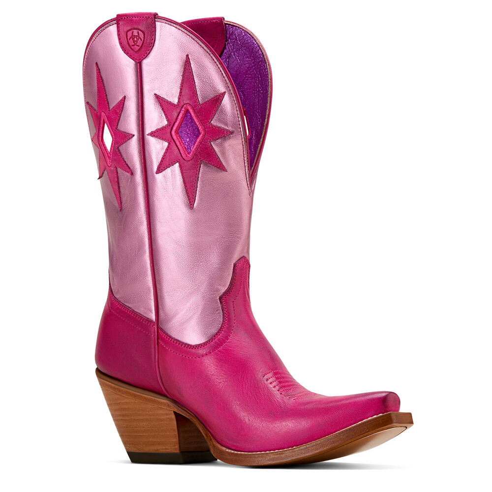 Ariat Womens Starlight Western Boots (10061314) Diva Pink/Pale Rose Shine [SD]