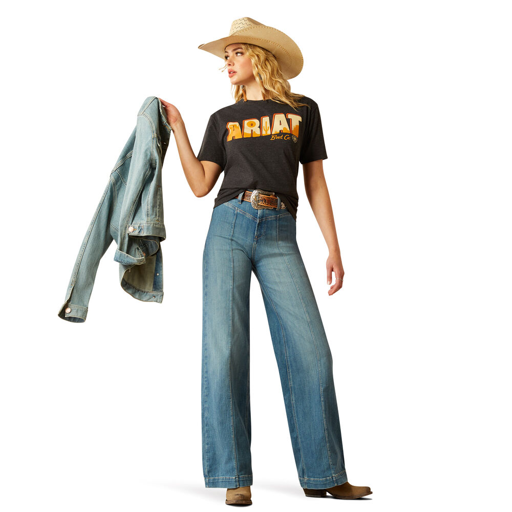 Ariat Womens Postcard S/S Tee (10055164) Charcoal Heather
