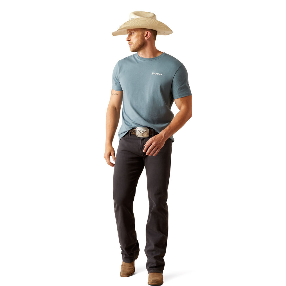 Ariat Mens Eagle Rock S/S Tee (10054832) Light Denim