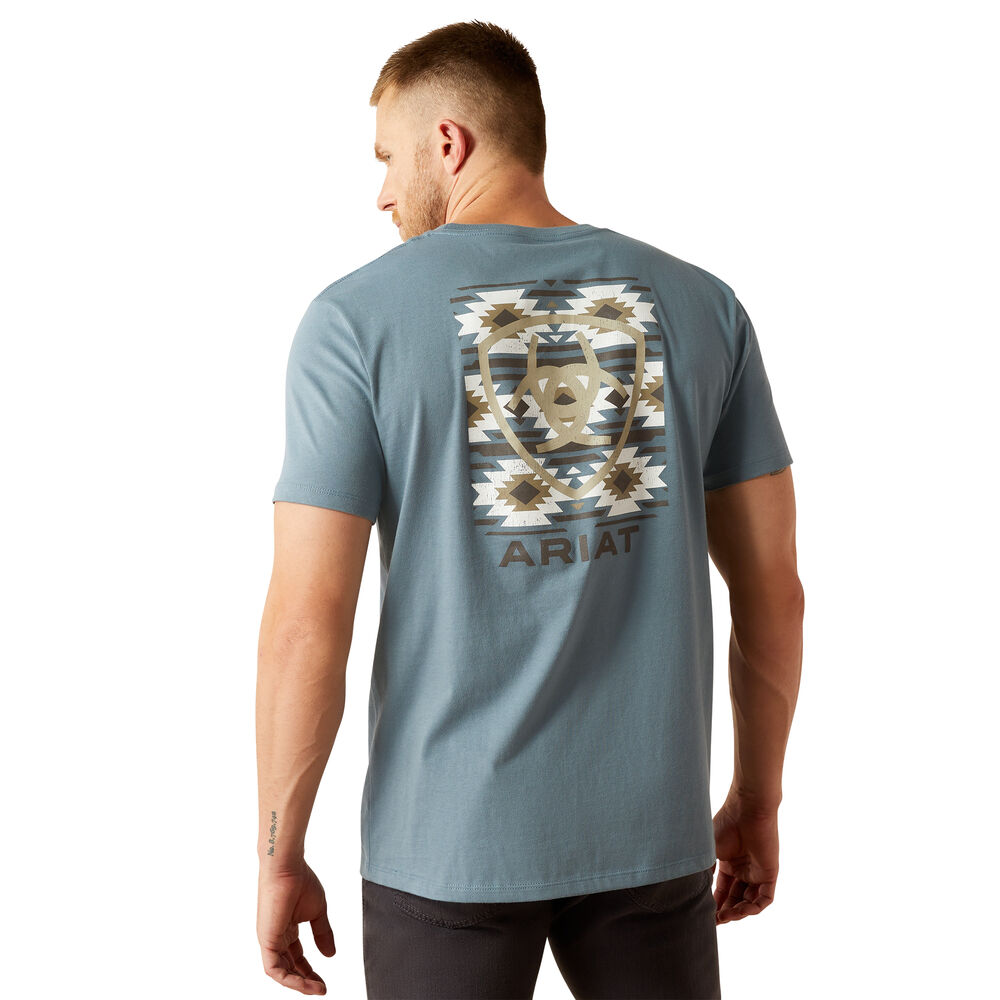 Ariat Mens Eagle Rock S/S Tee (10054832) Light Denim