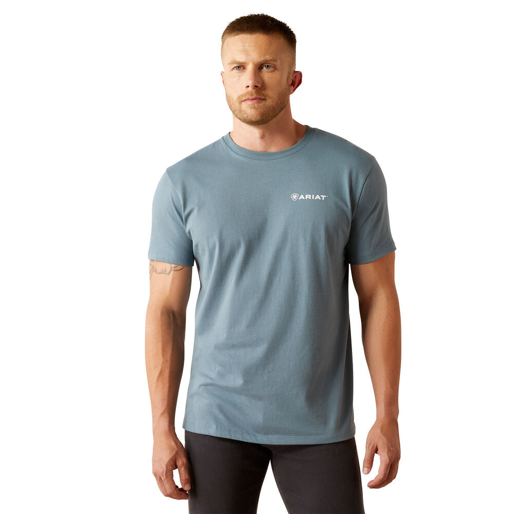 Ariat Mens Eagle Rock S/S Tee (10054832) Light Denim