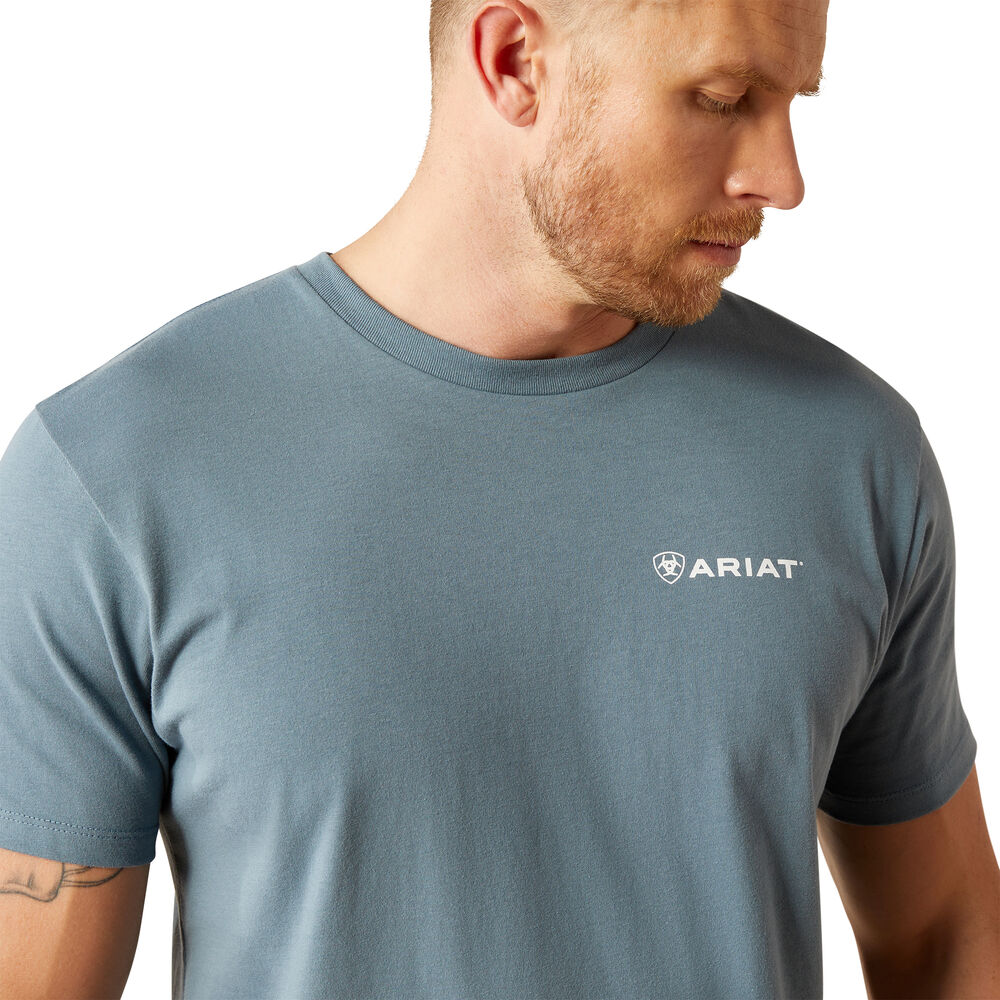 Ariat Mens Eagle Rock S/S Tee (10054832) Light Denim