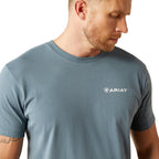 Ariat Mens Eagle Rock S/S Tee (10054832) Light Denim