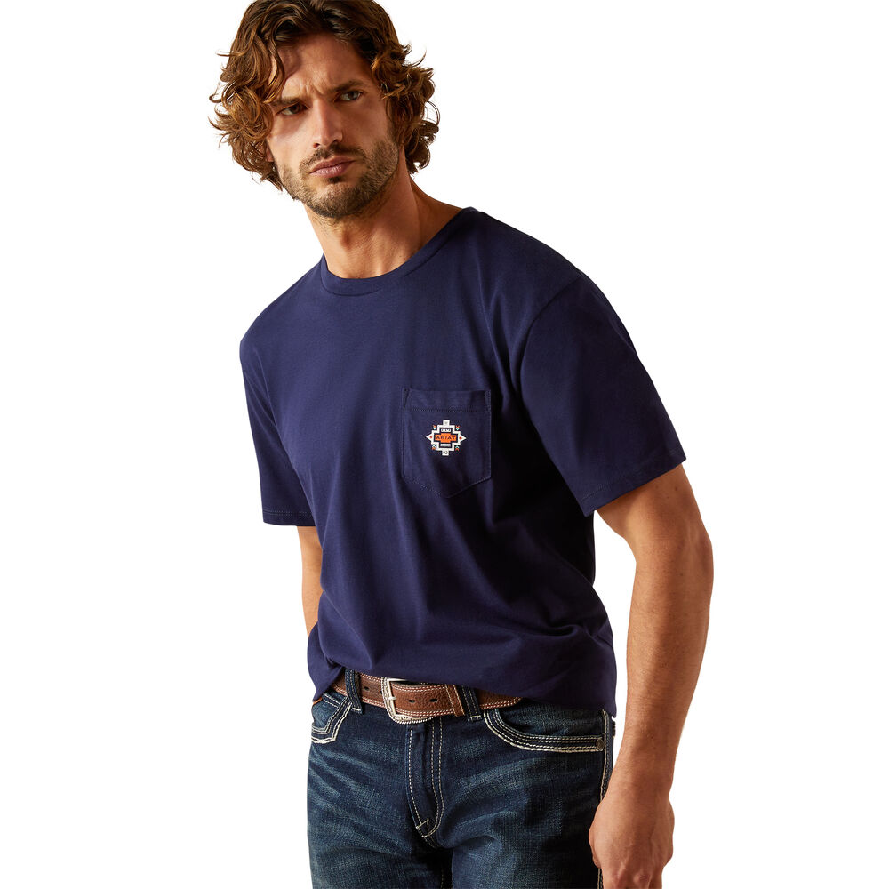 Ariat Mens Southwest Pocket S/S Tee (10054844) Classic Blue