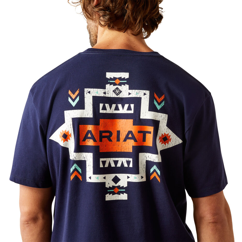 Ariat Mens Southwest Pocket S/S Tee (10054844) Classic Blue