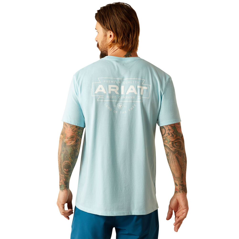Ariat Mens Southwest Simple S/S Tee (10054831) Blue Heather