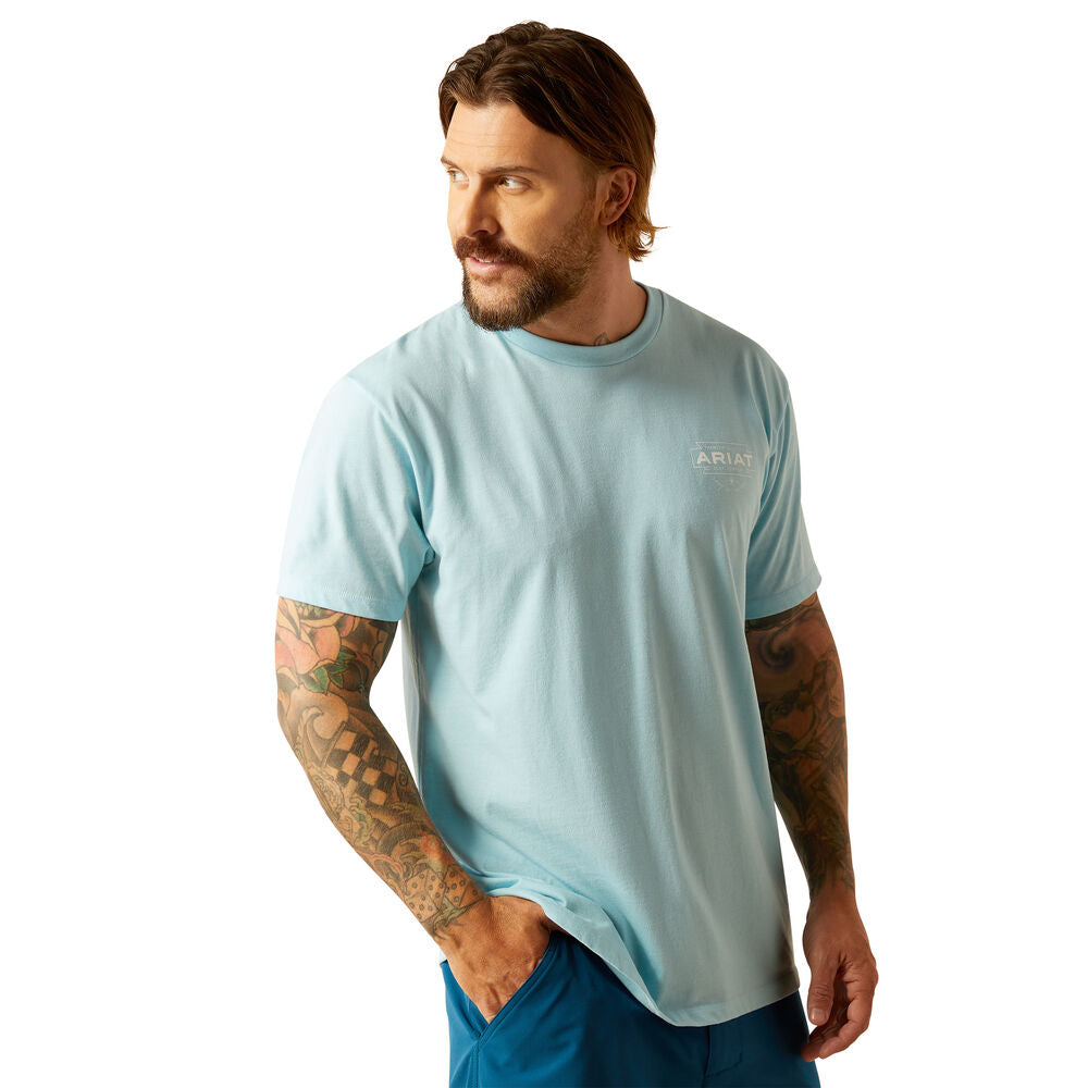 Ariat Mens Southwest Simple S/S Tee (10054831) Blue Heather