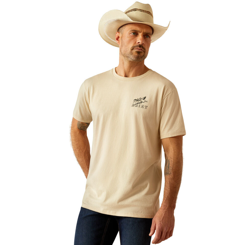 Ariat Mens Bronc Ridin Heritage S/S Tee (10054835) Natural