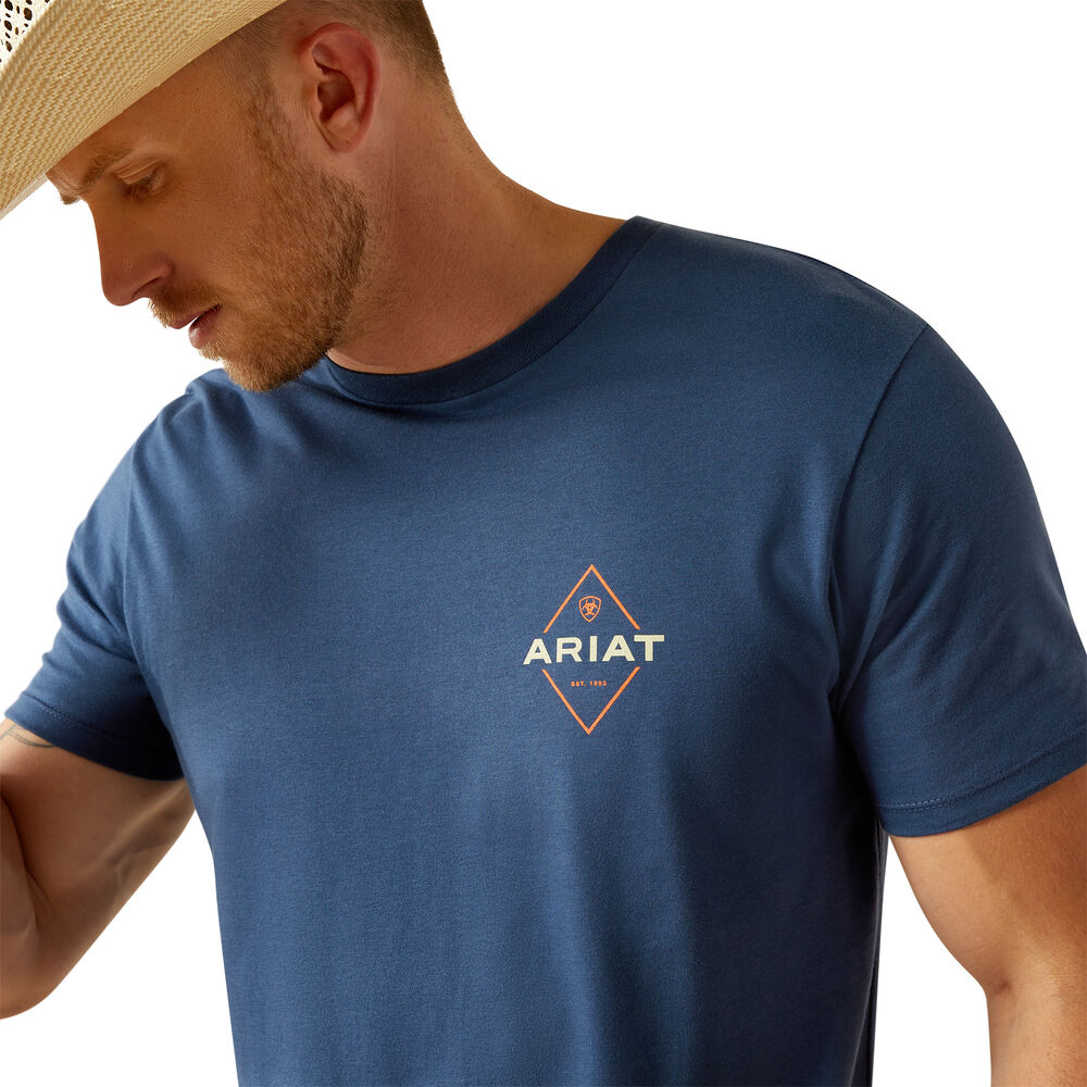 Ariat Mens Diamond Valley S/S Tee (10054769) Space Blue