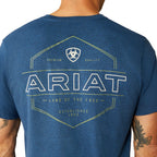 Ariat Mens Line Frame Hex S/S Tee (10054773) Denim Black Heather