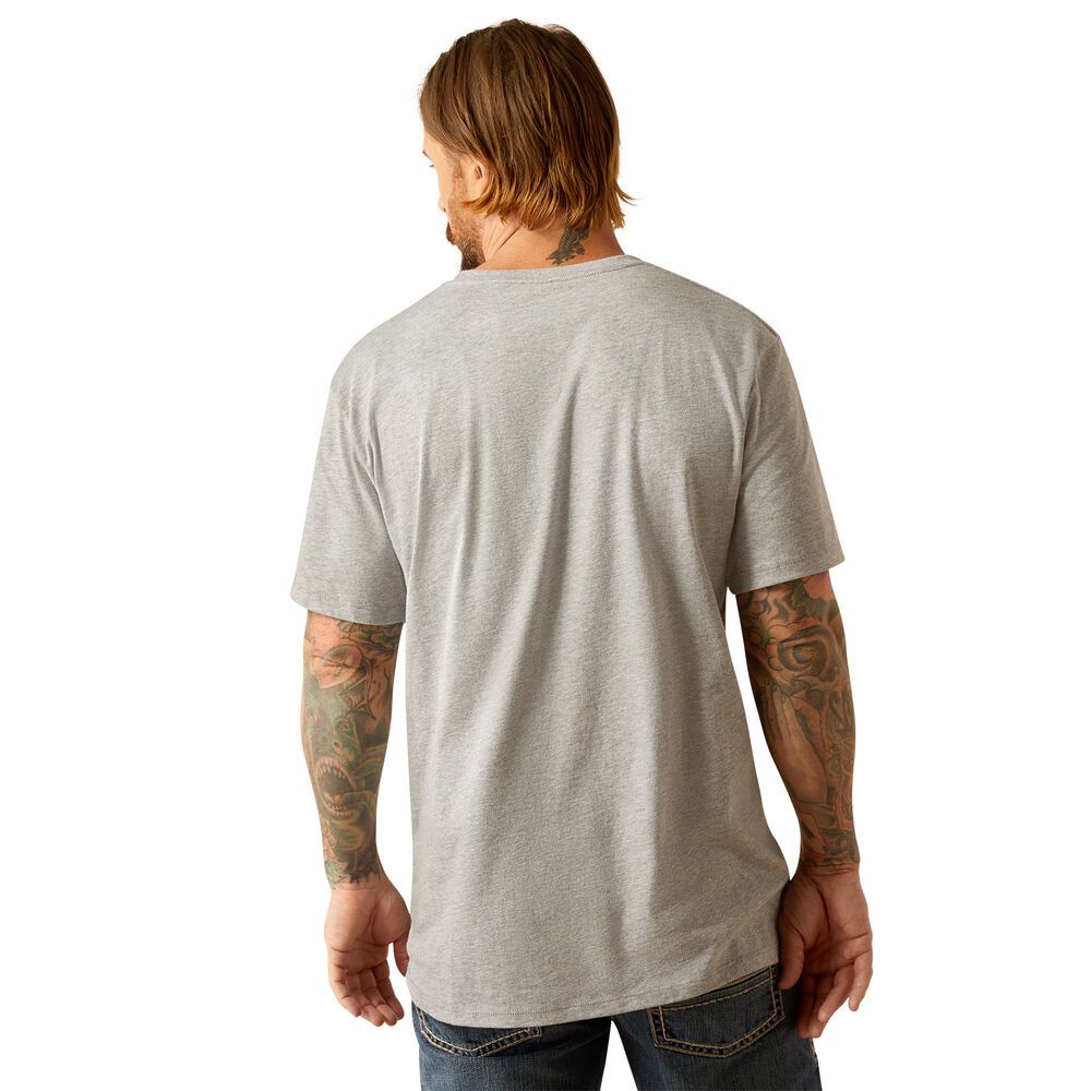Ariat Mens Long Live Freedom S/S Tee (10054839) Grey Heather