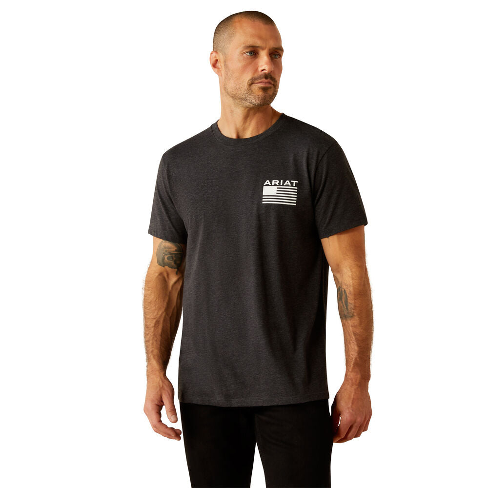 Ariat Mens Rwb S/S Tee (10054771) Charcoal Heather