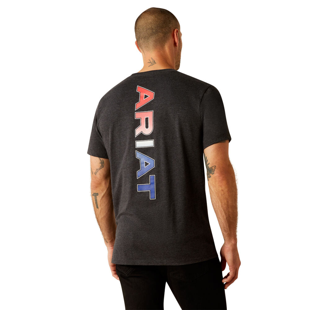 Ariat Mens Rwb S/S Tee (10054771) Charcoal Heather