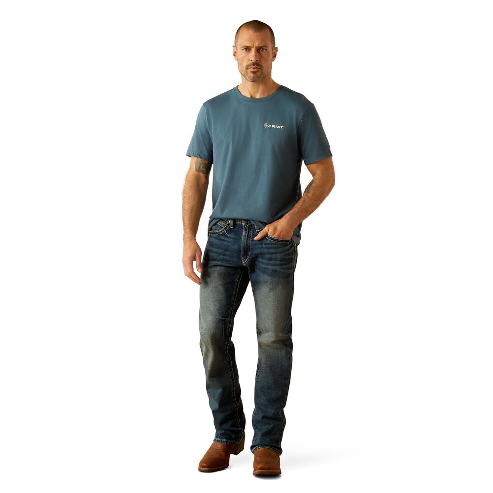 Ariat Mens Southwest Hexa Deca S/S Tee (10054770) Lagoon Green