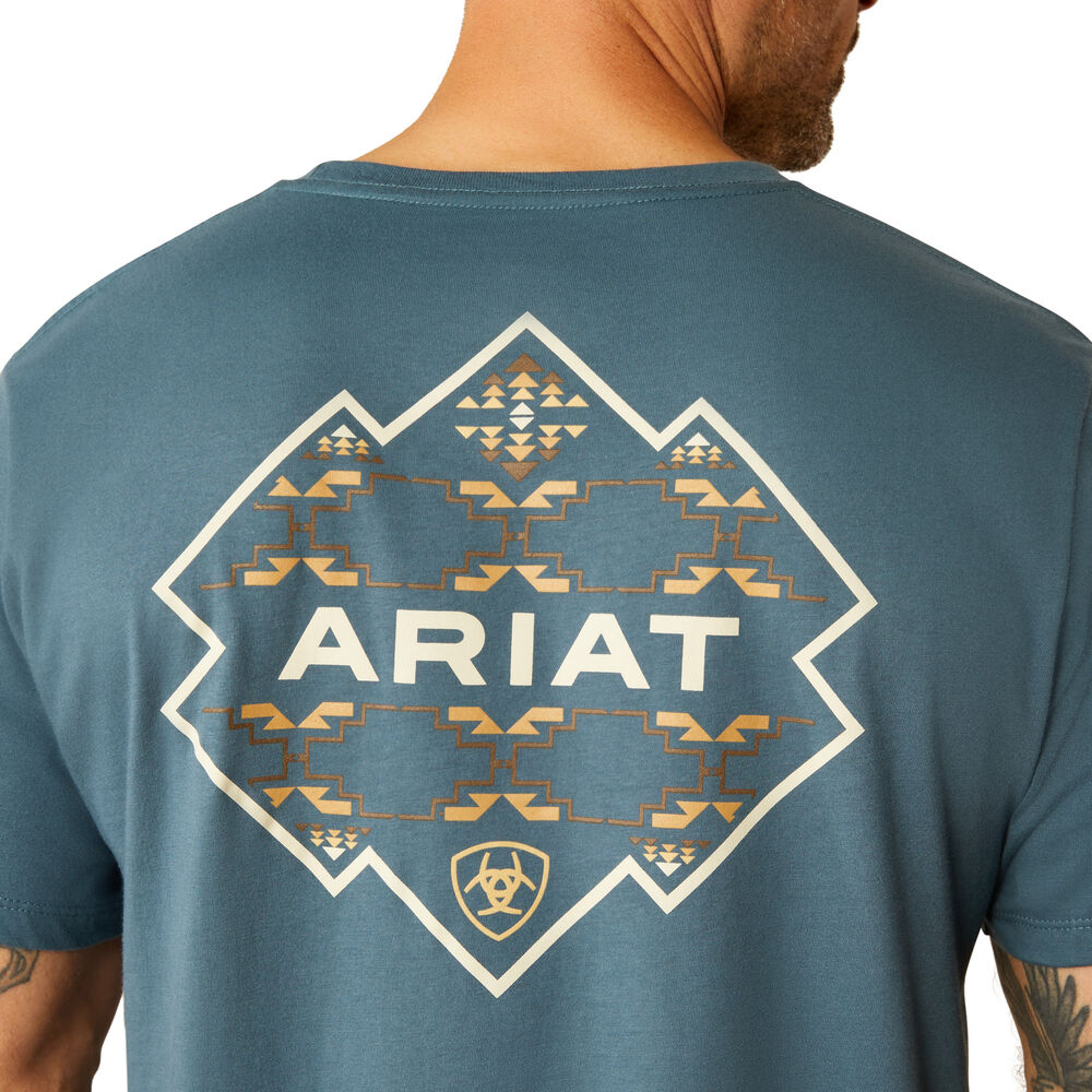 Ariat Mens Southwest Hexa Deca S/S Tee (10054770) Lagoon Green