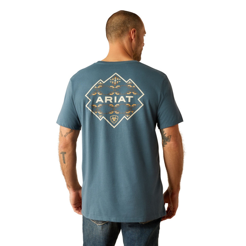 Ariat Mens Southwest Hexa Deca S/S Tee (10054770) Lagoon Green