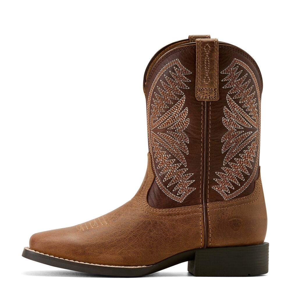 Ariat Youth Ruidoso Western Boots (10061136) Pearl/Chocolate Brown