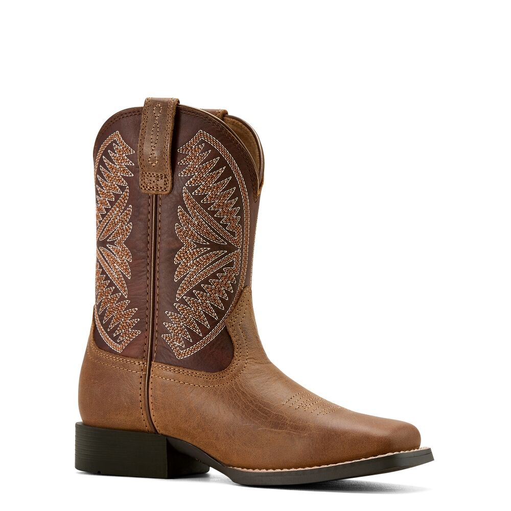 Ariat Youth Ruidoso Western Boots (10061136) Pearl/Chocolate Brown