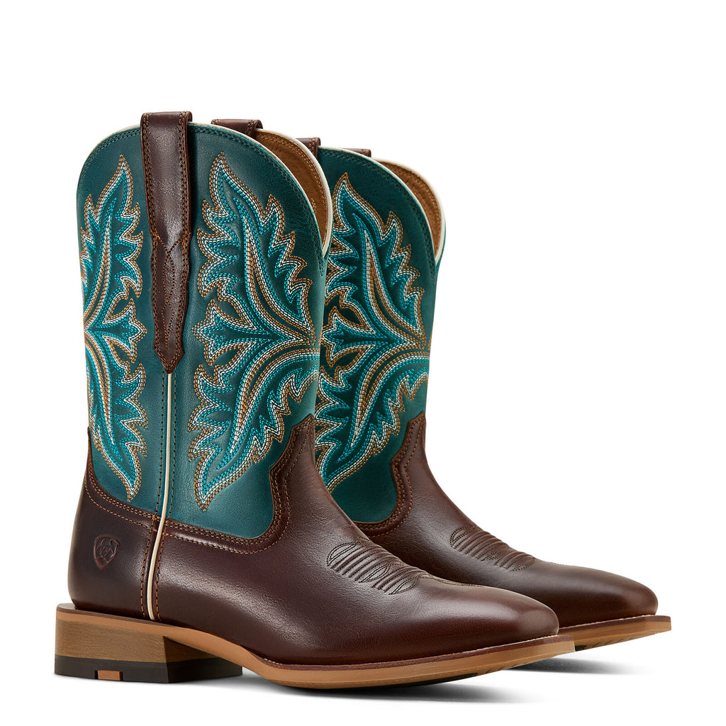 Ariat Mens Walker Western Boots (10061240) Espresso/Scuba Blue