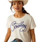 Ariat Womens Cowboy S/S Tee (10055139) Cloud Dancer