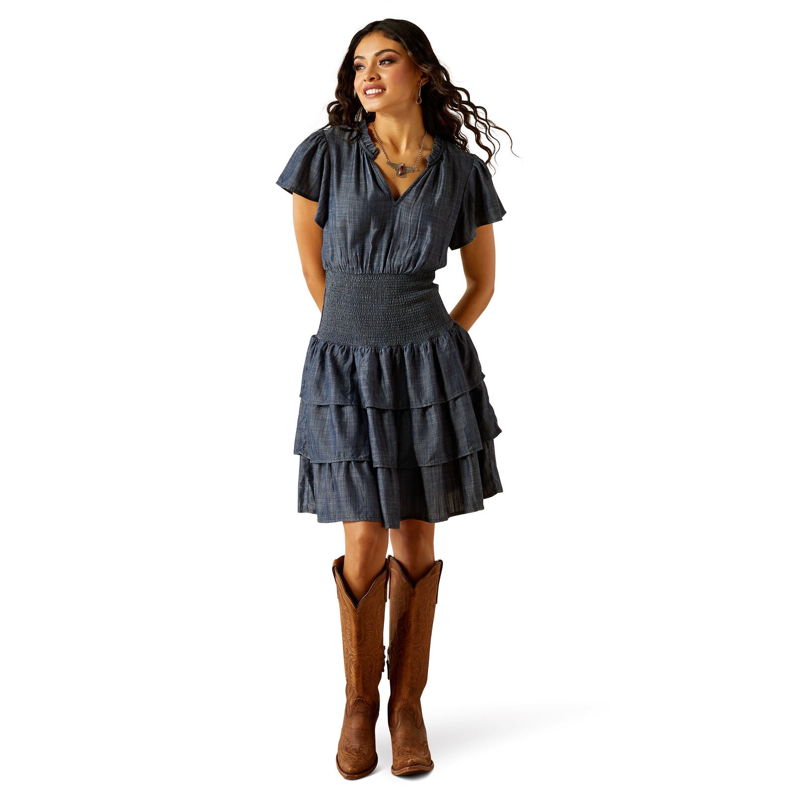 Ariat Womens Stellar Dress (10054548) Medium Blue Chambray