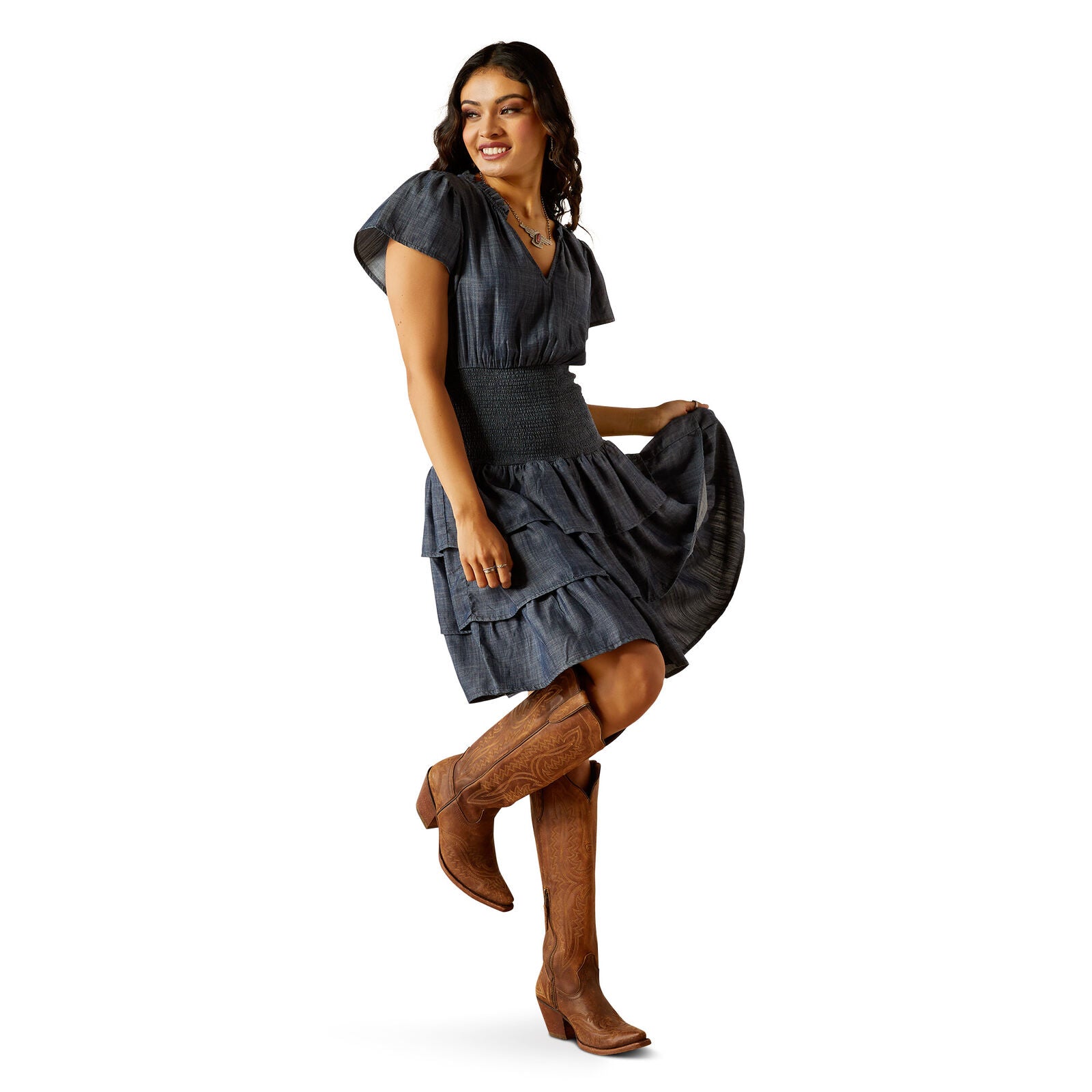 Ariat Womens Stellar Dress (10054548) Medium Blue Chambray