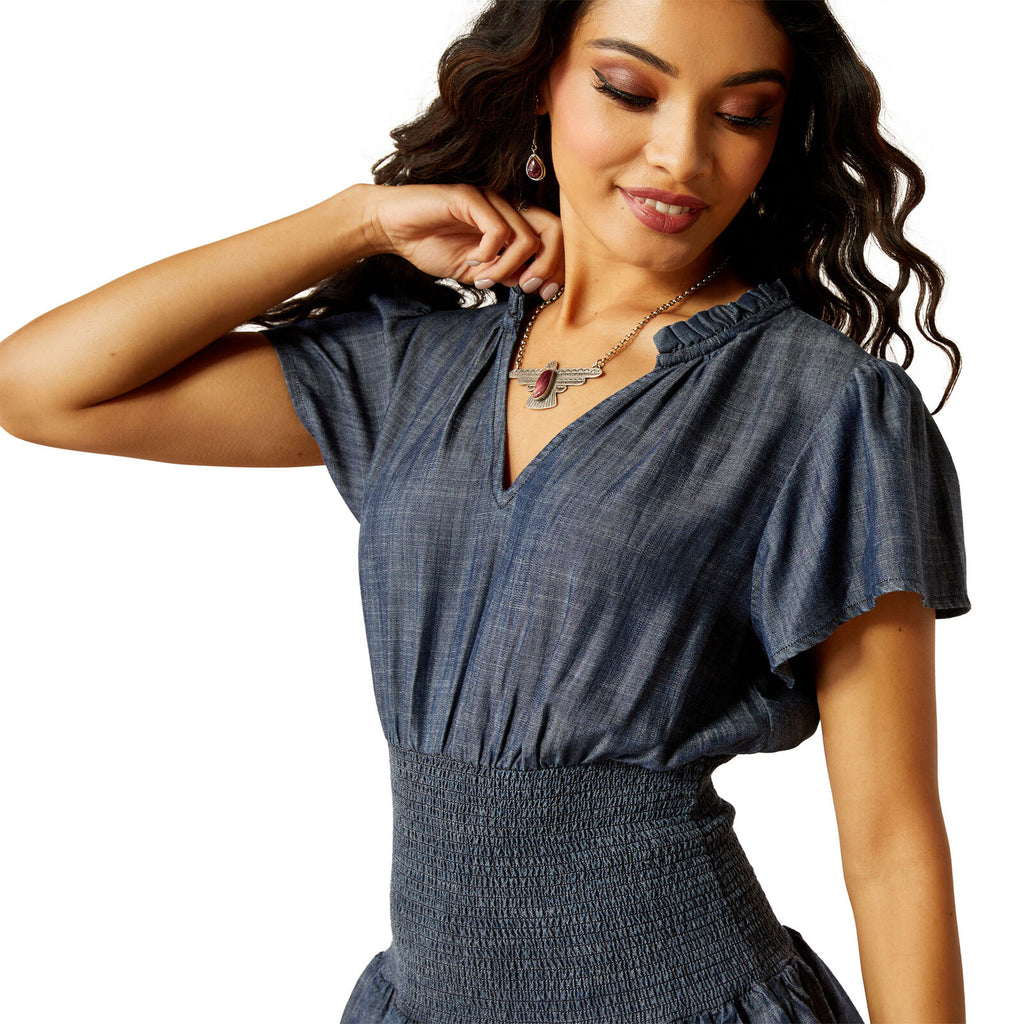 Ariat Womens Stellar Dress (10054548) Medium Blue Chambray