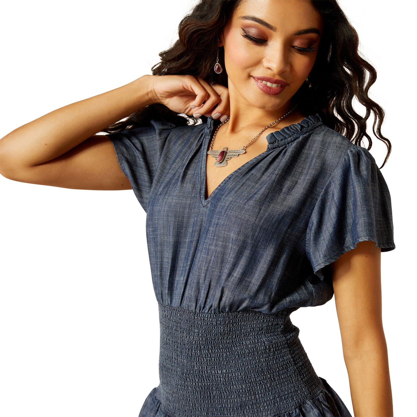 Ariat Womens Stellar Dress (10054548) Medium Blue Chambray