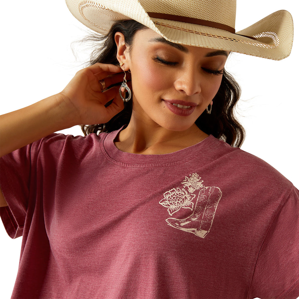 Ariat Womens Ramblin' S/S Tee (10055138) Dry Rose