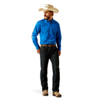 Ariat Mens Team Logo Twill Classic Fit L/S Shirt (10055237) Blue/Light Blue