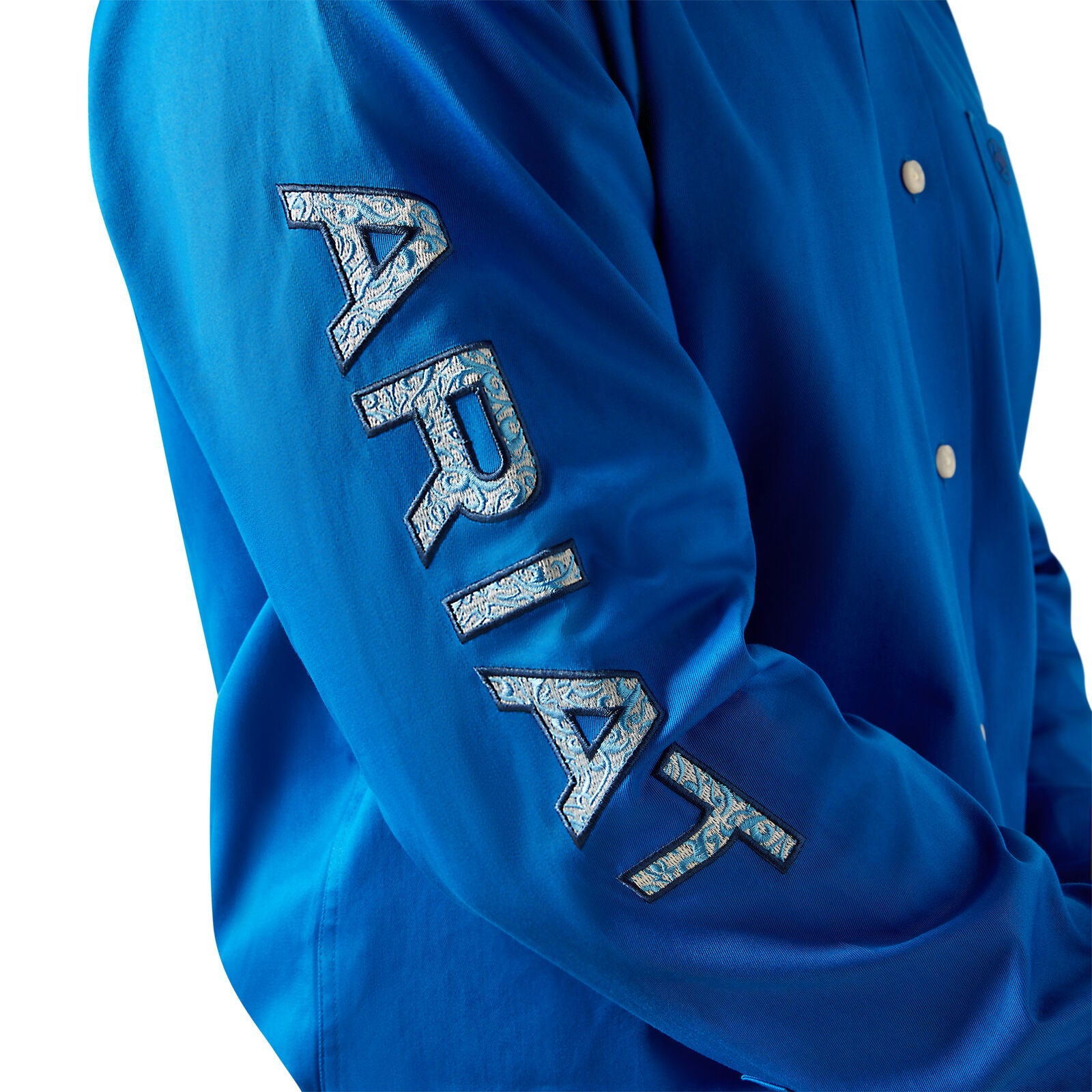 Ariat Mens Team Logo Twill Classic Fit L/S Shirt (10055237) Blue/Light Blue