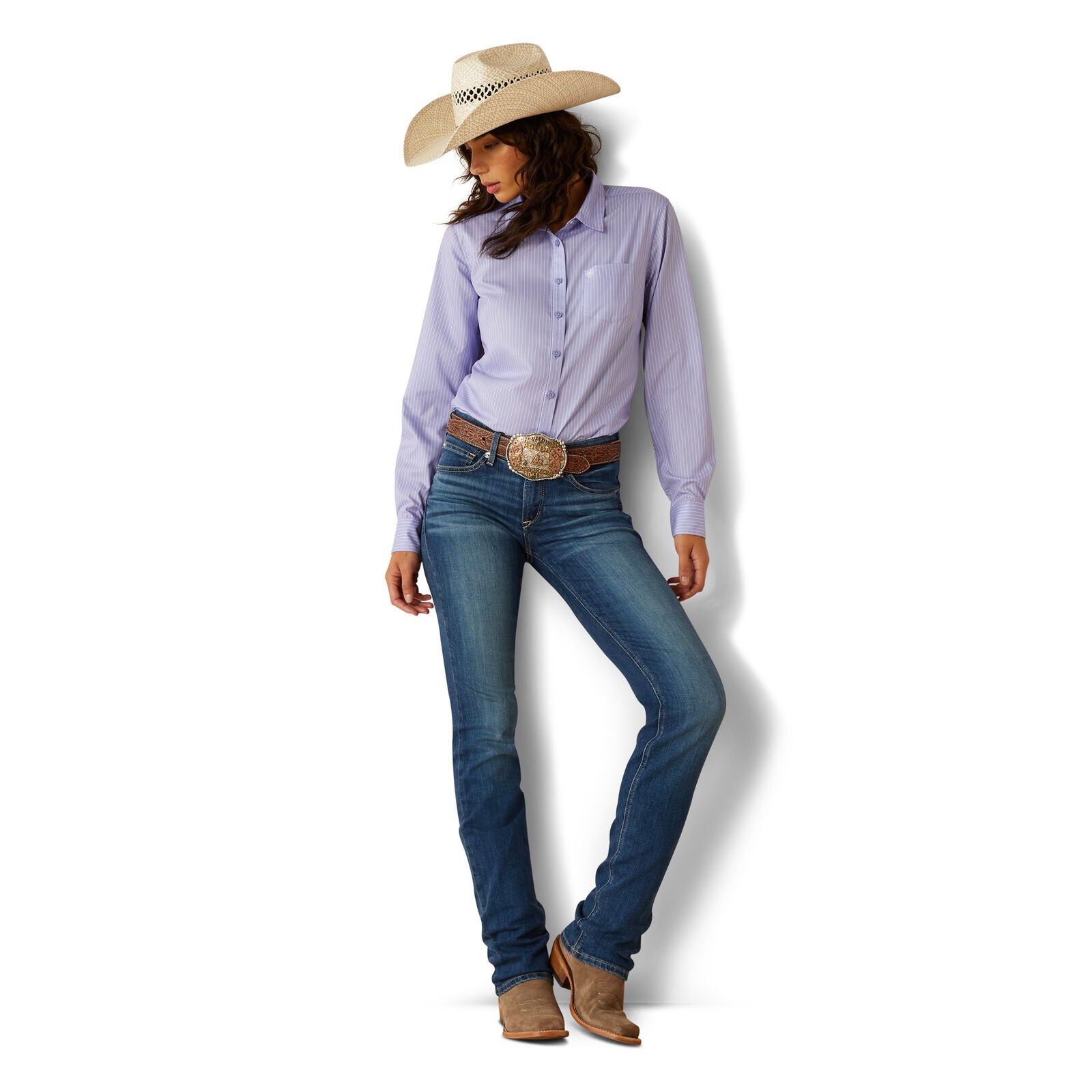 Ariat Womens Kirby Pro L/S Shirt (10054892) Lavender Stripe