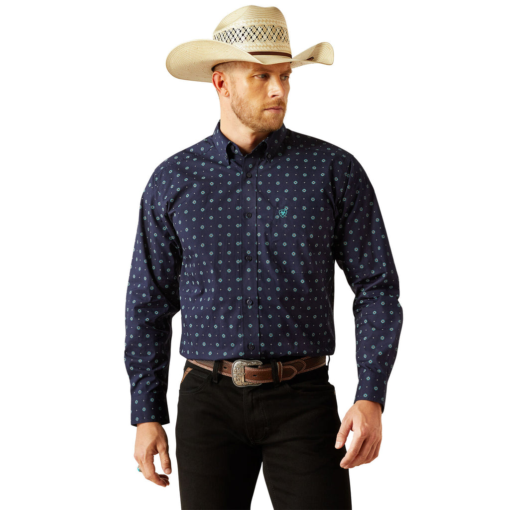 Ariat Mens Jacobi Classic Fit L/S Shirt (10054695) Navy